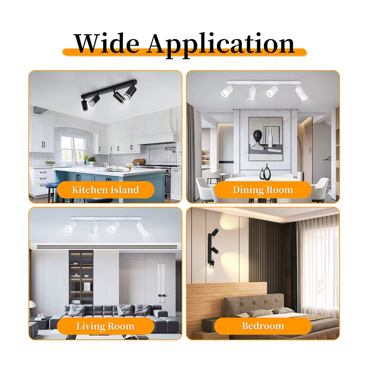 CANMEIJIA LED Deckenleuchte GU10 Strahler aus Aluminium in Schwarz, verstellbare Pendelleuchte für modernes Design in Wohnräumen oder Geschäften, Kaltweiß - Bild 5