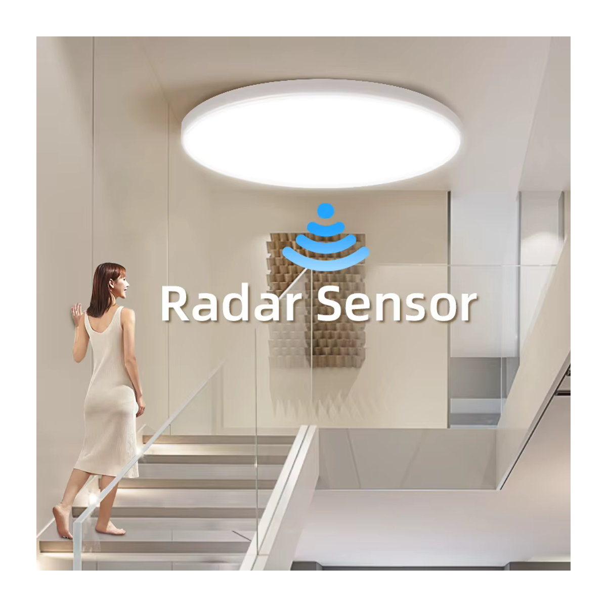 CANMEIJIA LED Deckenleuchte mit Bewegungssensor und Infrarot-Induktion in Weiß, minimalistischer Kronleuchter für Smart Home Korridor und Veranda - Bild 6