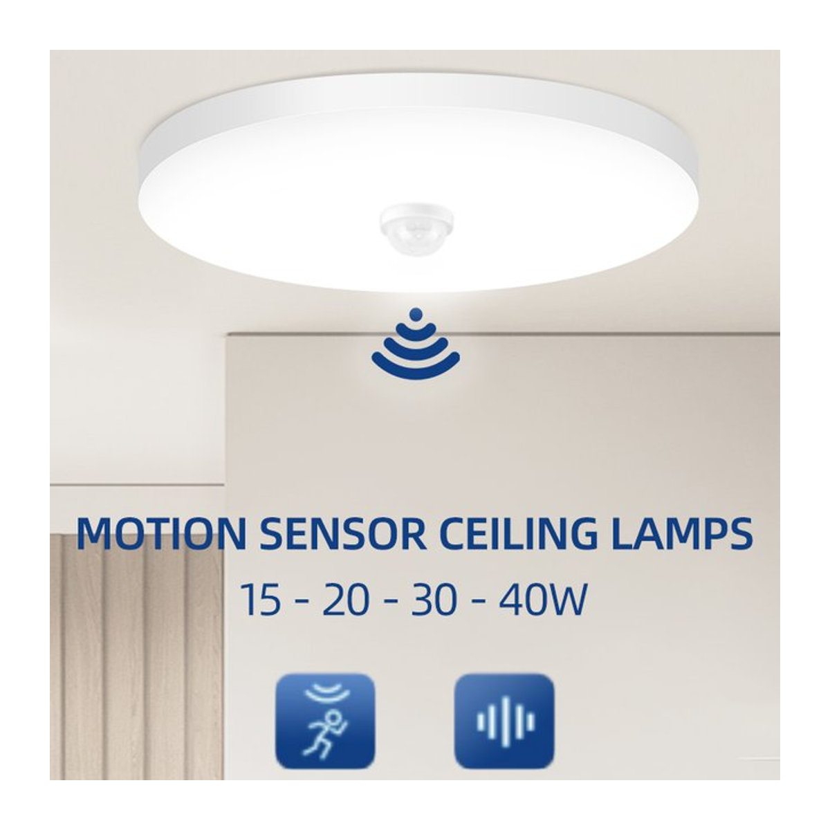 CANMEIJIA LED Deckenleuchte mit Bewegungssensor und Radar-Induktion in Weiß, minimalistischer Kronleuchter für Schlafzimmer, Flur und Korridor - Bild 1