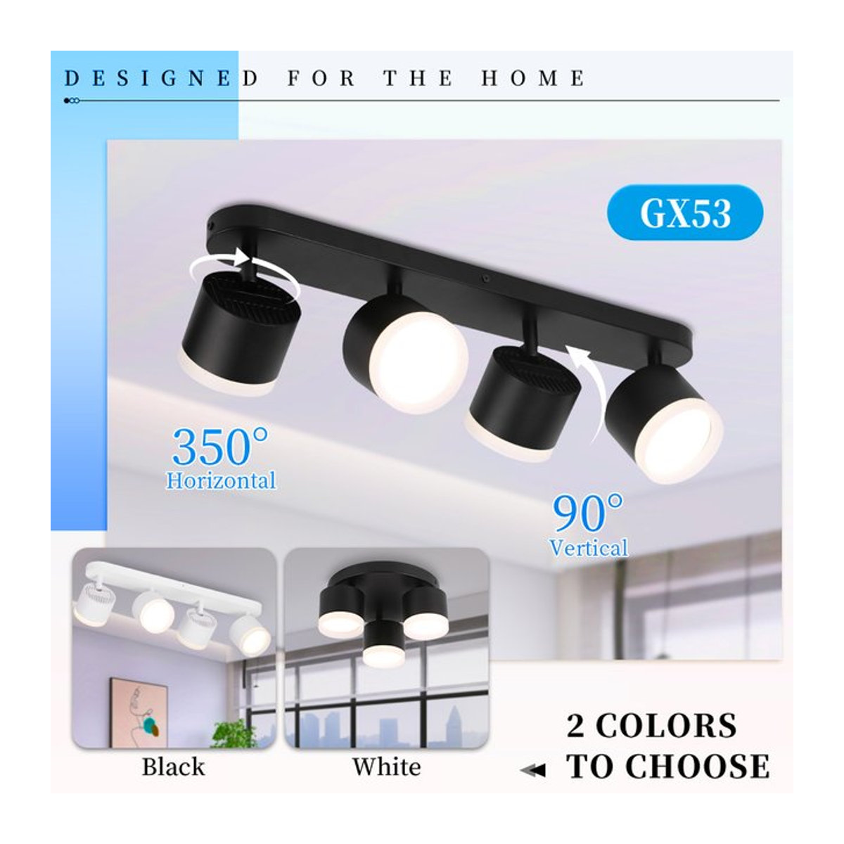 CANMEIJIA LED-Deckenspot Schwarz Modern aus Acryl mit GX53 Fassung - Bild 1
