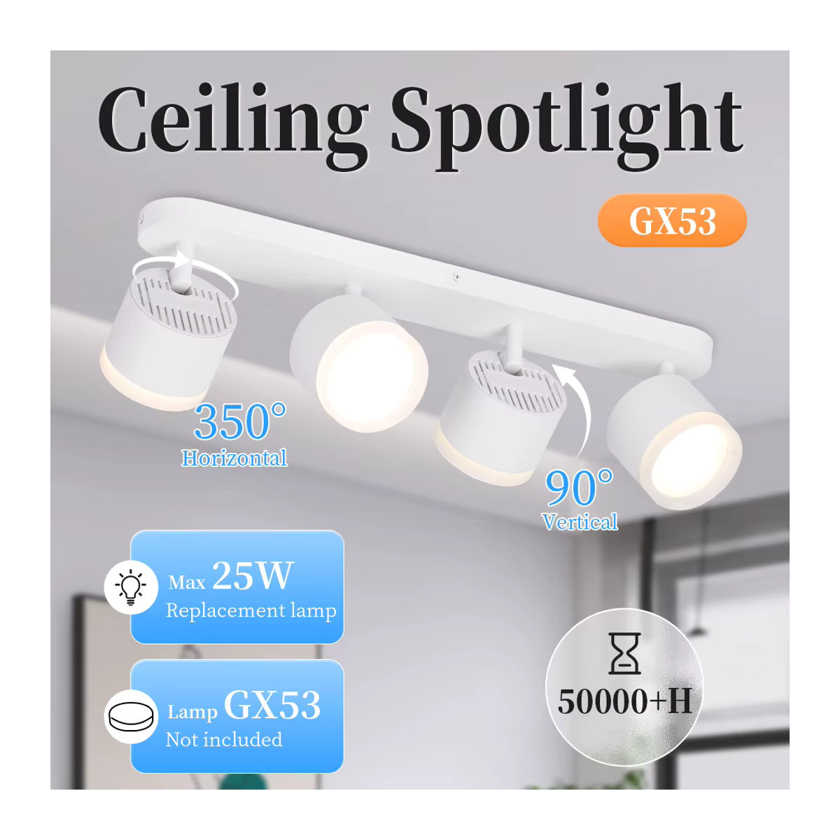 CANMEIJIA LED-Deckenspot Schwarz Modern aus Acryl mit GX53 Fassung - Bild 2