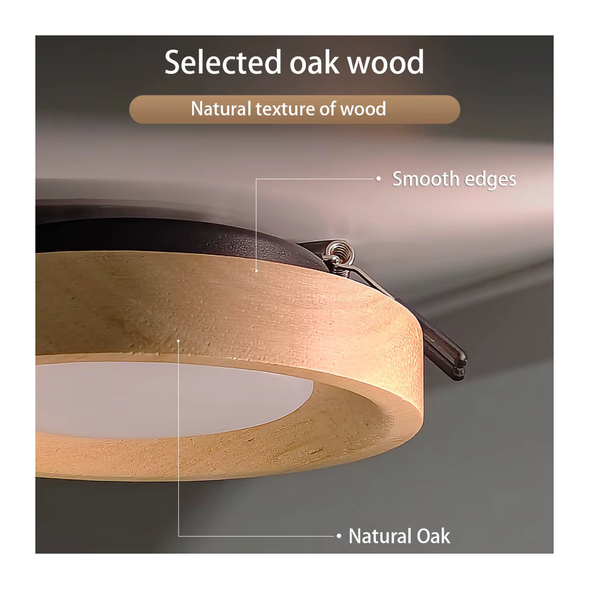 CANMEIJIA LED-Deckenstrahler aus massivem Holz in Natur im skandinavischen Design mit GX53-Einbaustrahlern - Bild 3