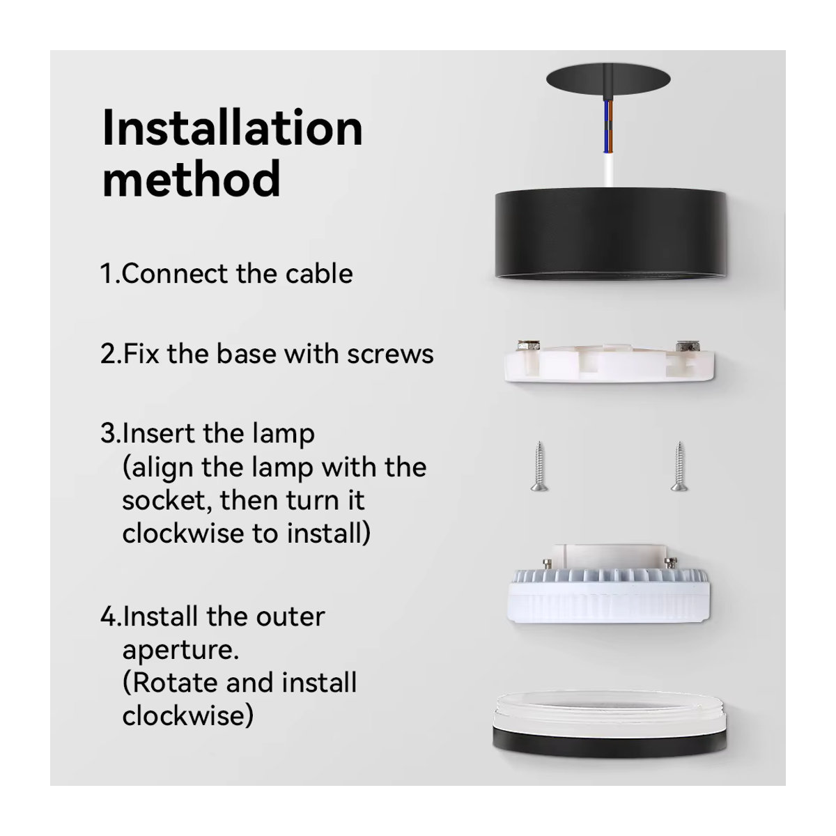 CANMEIJIA LED Downlight GX53 Spot aus Aluminium für Deckenbeleuchtung in Wohnzimmer und Schlafzimmer - Bild 5