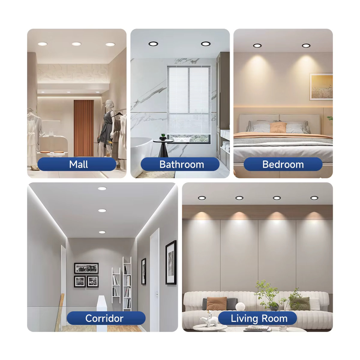 CANMEIJIA LED-Einbauleuchte minimalistisch, ultradünne Deckenleuchte als dreifarbiger LED-Deckenspot für Wohnzimmer und Flur - Bild 5