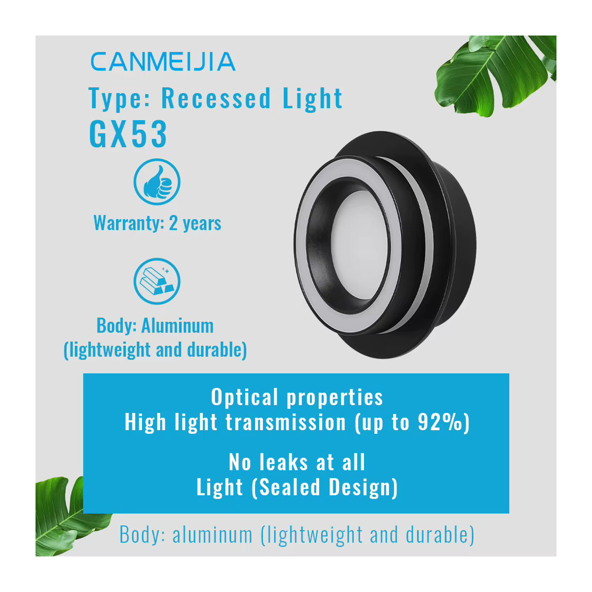 CANMEIJIA LED Einbaustrahler GX53 Rundes LED-Panel in Weiß mit Tricolor-Funktion für Innenbeleuchtung und Badezimmer - Bild 3