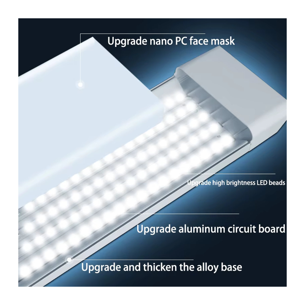 CANMEIJIA LED-Röhrenleuchte 100W aus Aluminium, minimalistische 120cm Lampenleiste für Büro, Heim, Küche und Gewerbe - Bild 3