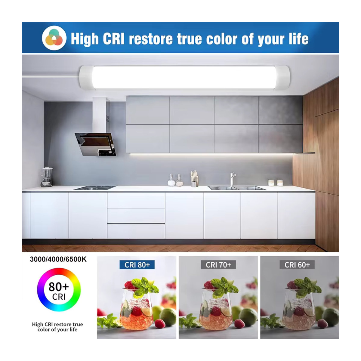 CANMEIJIA LED-Röhrenleuchten im minimalistischen Design für Küche, Büro und Gewerbe, erhältlich in 60 cm, 90 cm und 120 cm Länge - Bild 2