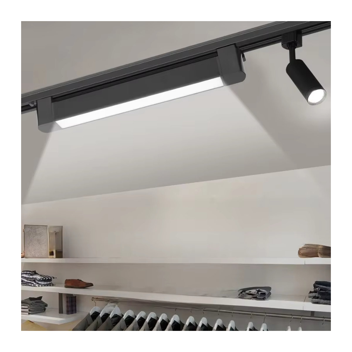 CANMEIJIA LED Schienensystem Set in Schwarz aus Aluminium mit 20 W Strahler für moderne Innenbeleuchtung - Bild 7
