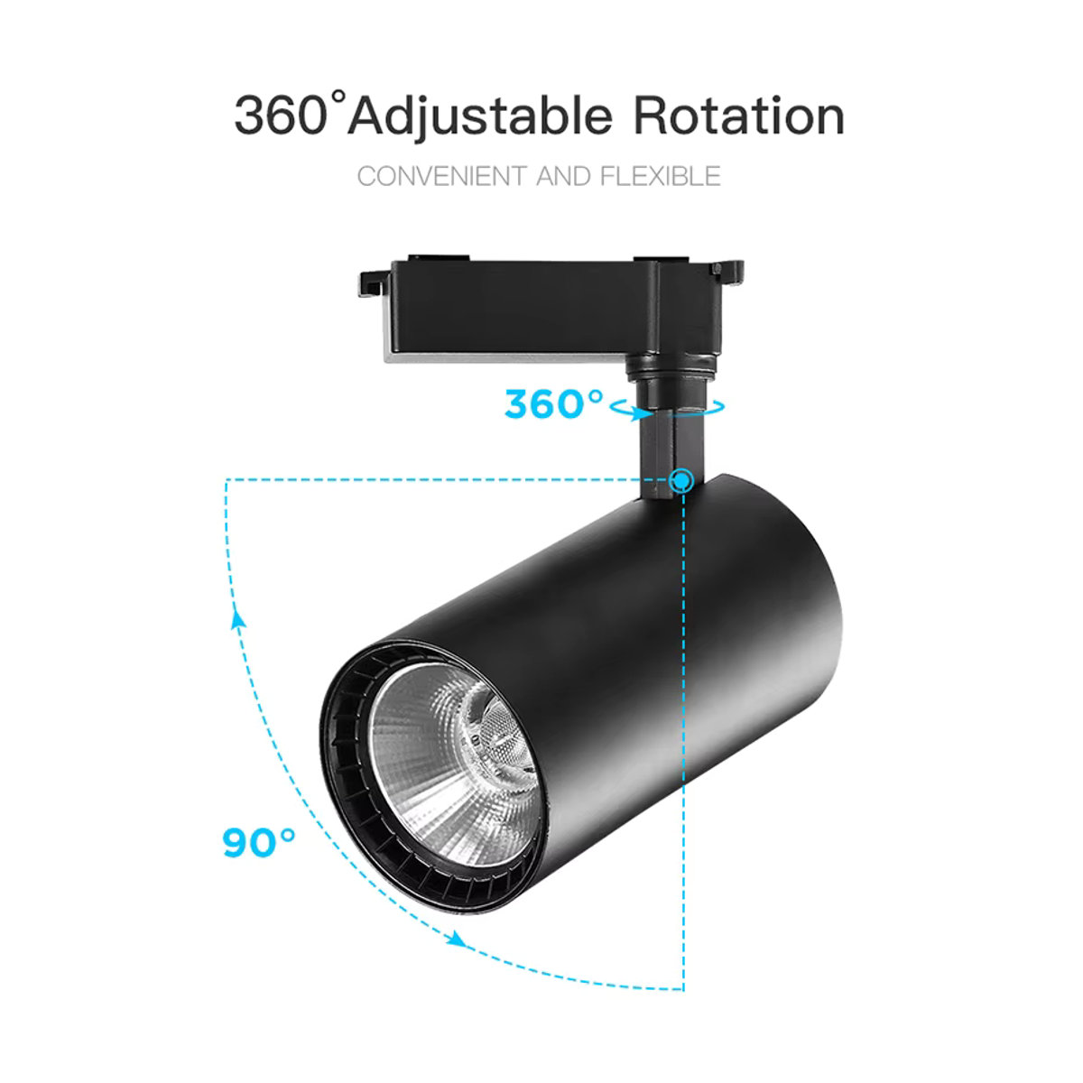 CANMEIJIA LED Schienensystem Set mit COB Spotlights in Schwarz für Decke und Wand, Modernes Track Light Set 40W - Bild 3