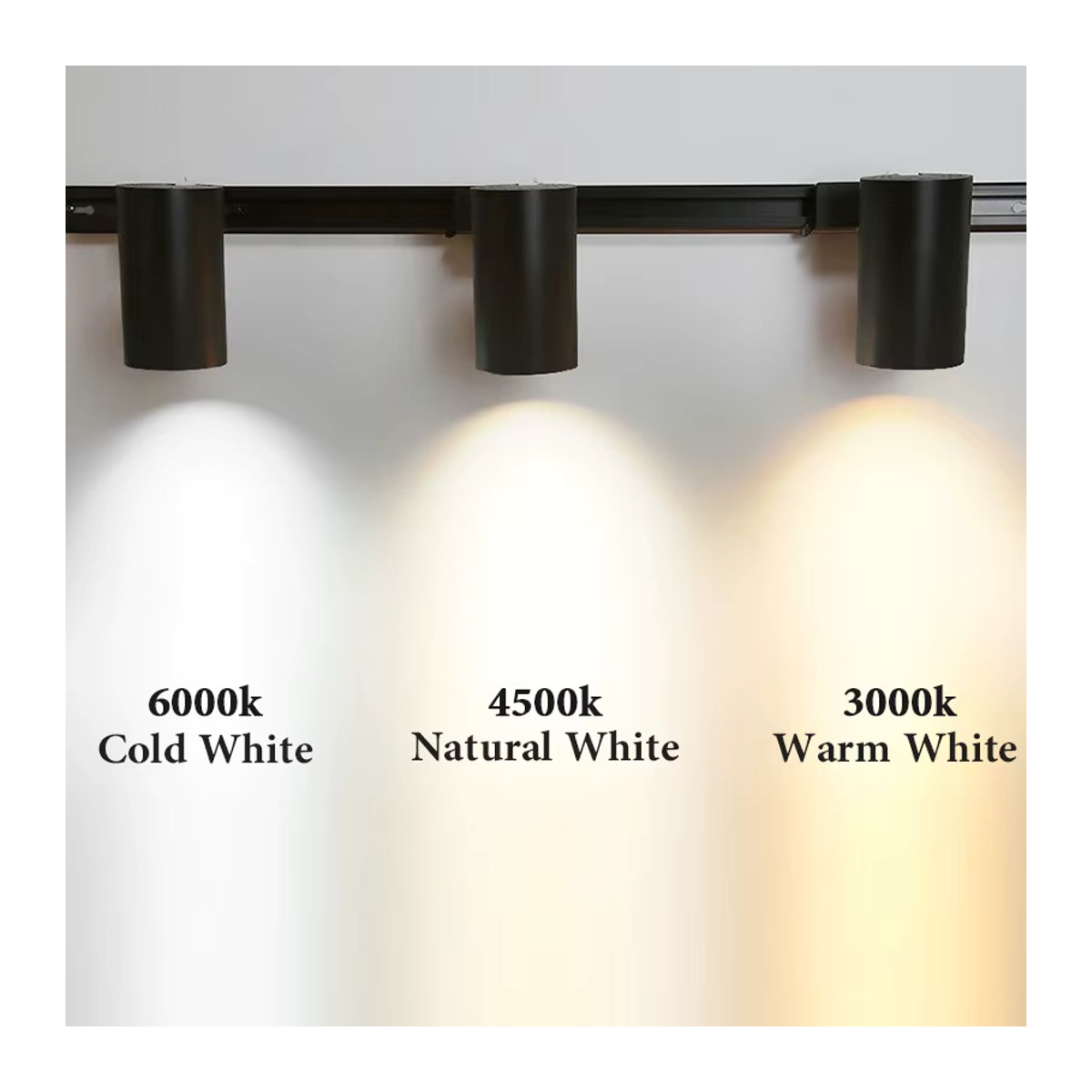 CANMEIJIA LED Schienensystem Set mit COB Spotlights in Schwarz für Decke und Wand, Modernes Track Light Set 40W - Bild 4