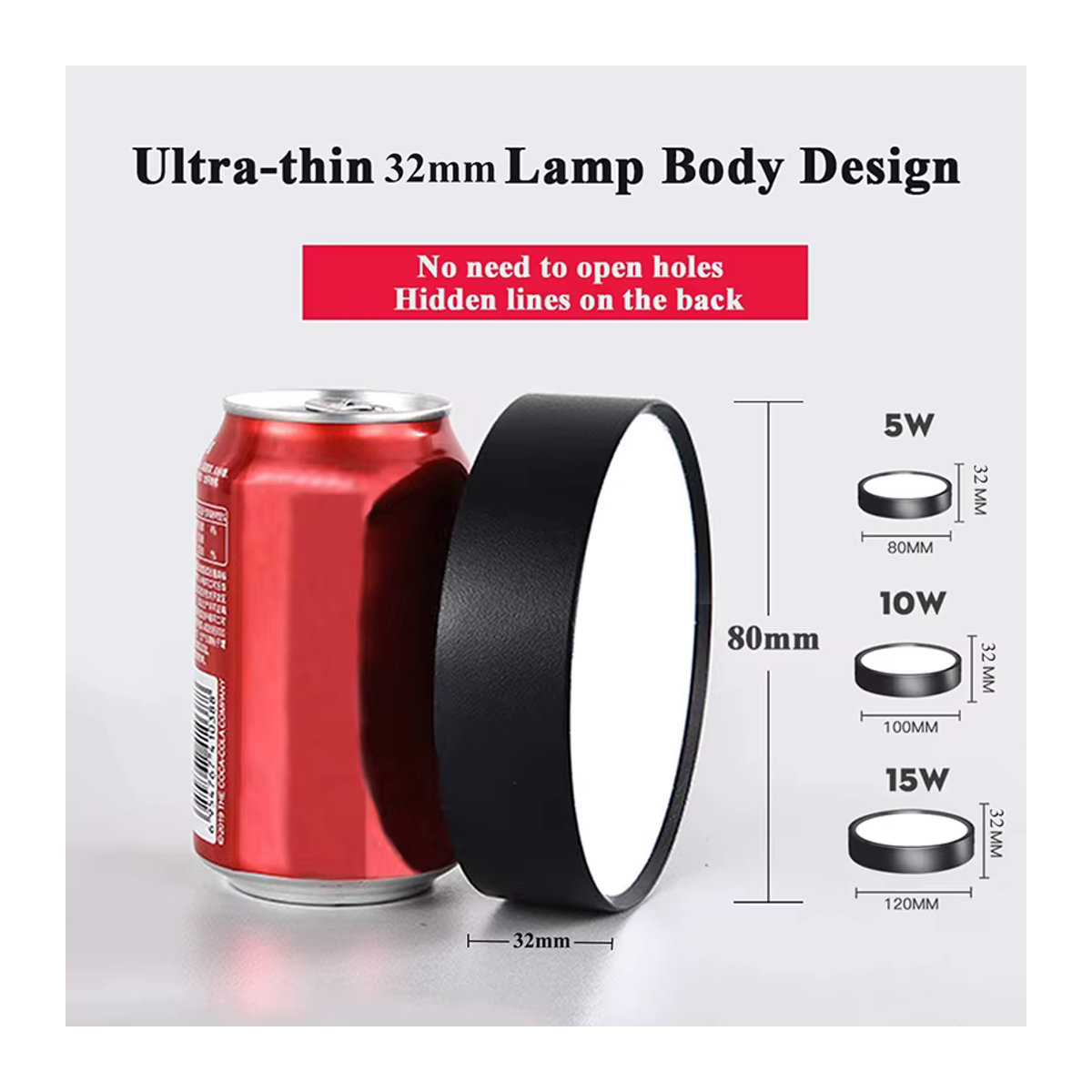 CANMEIJIA Mini LED Deckenlampe Schwarz Minimalistisch 25W Panel Leuchte für Wohnzimmer Küche und Schlafzimmer - Bild 4