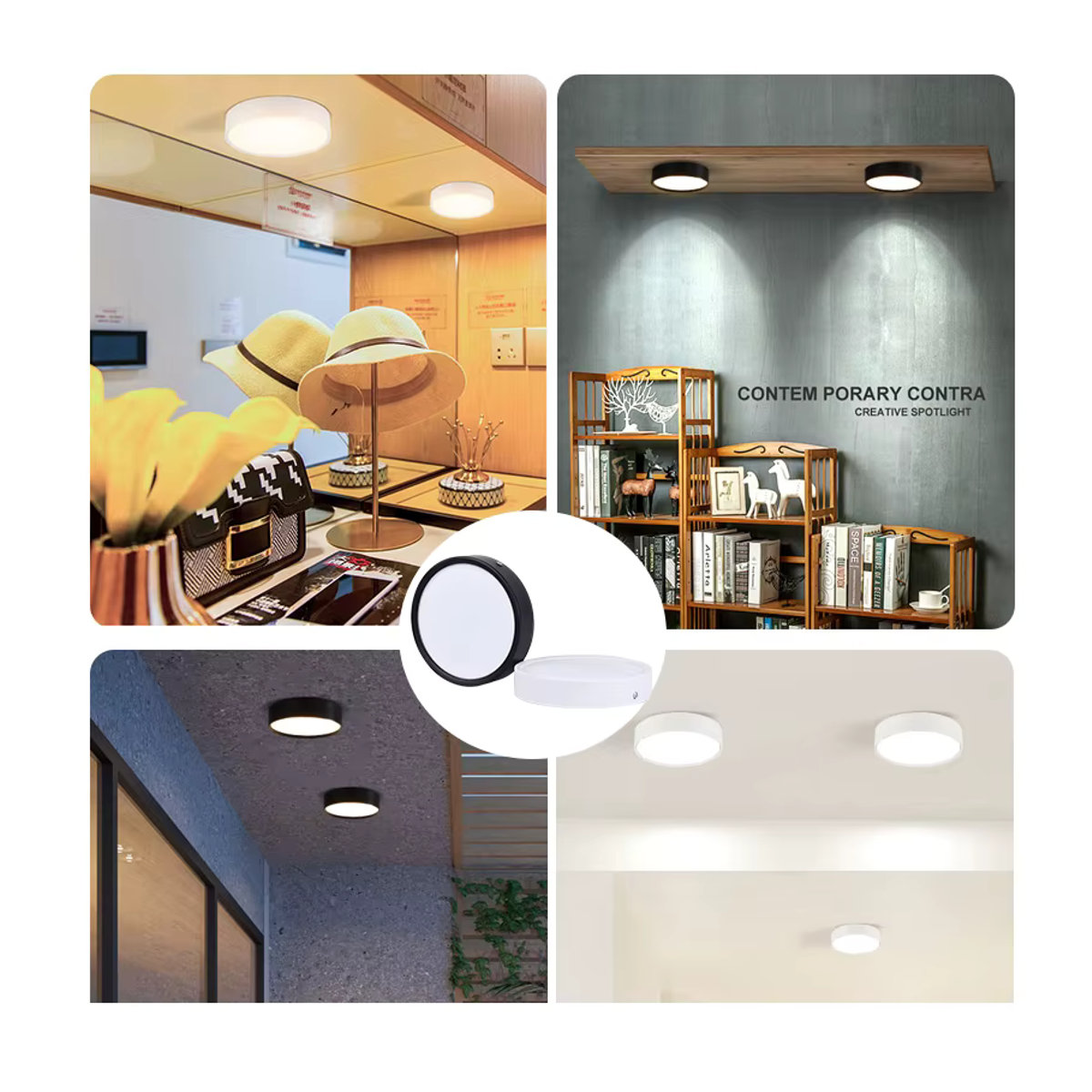 CANMEIJIA Mini LED Deckenlampe Schwarz Minimalistisch 25W Panel Leuchte für Wohnzimmer Küche und Schlafzimmer - Bild 5