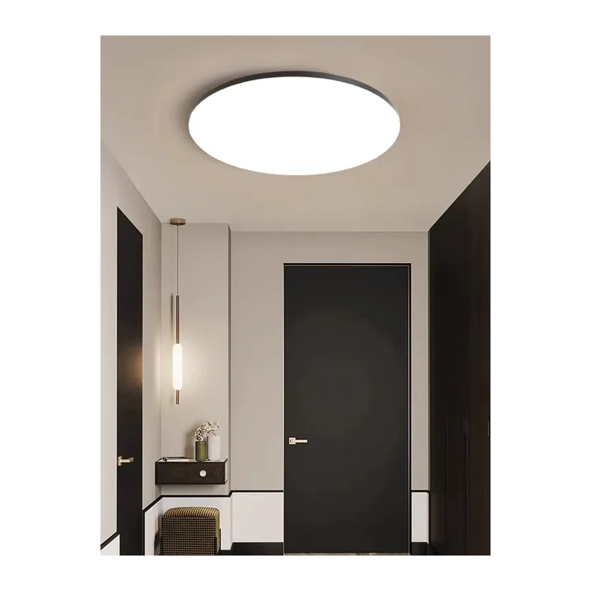 CANMEIJIA Moderne 30W LED-Deckenleuchte aus Acryl in Schwarz/Weiß mit Fernbedienung für Wohnzimmer und Schlafzimmer - Bild 3