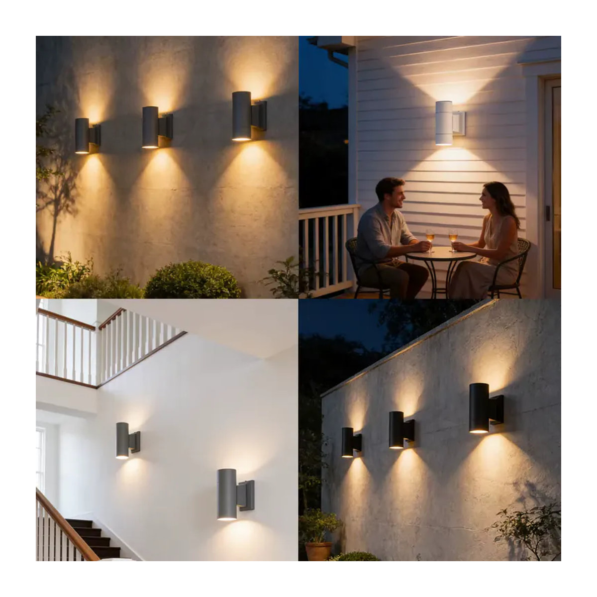 CANMEIJIA Moderne Außenwandleuchte aus Aluminium in Schwarz für Garten und Eingangsbereich - Bild 5