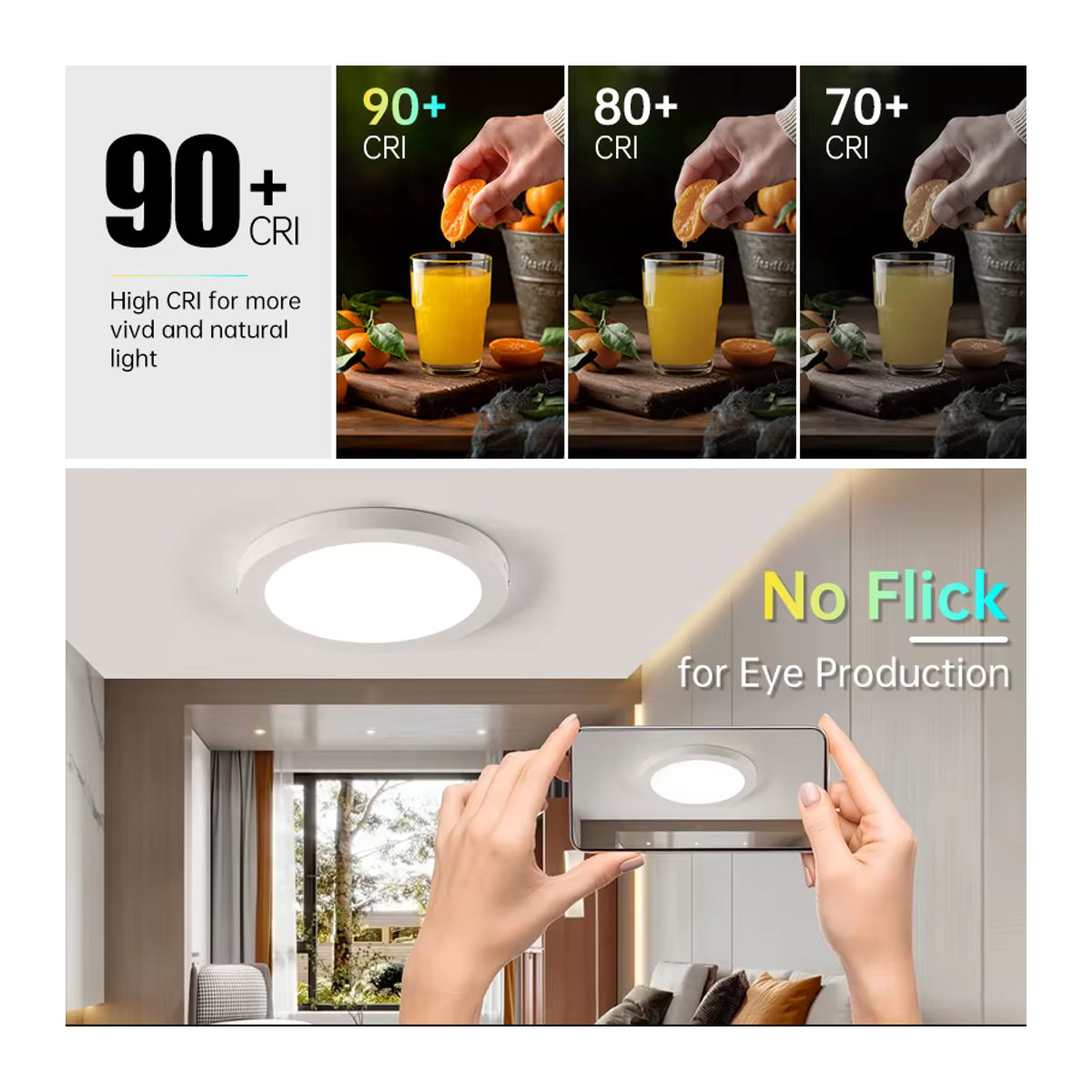 CANMEIJIA Moderne LED Deckenlampe in Weiß für Wohnzimmer, Schlafzimmer und Küche - Bild 2