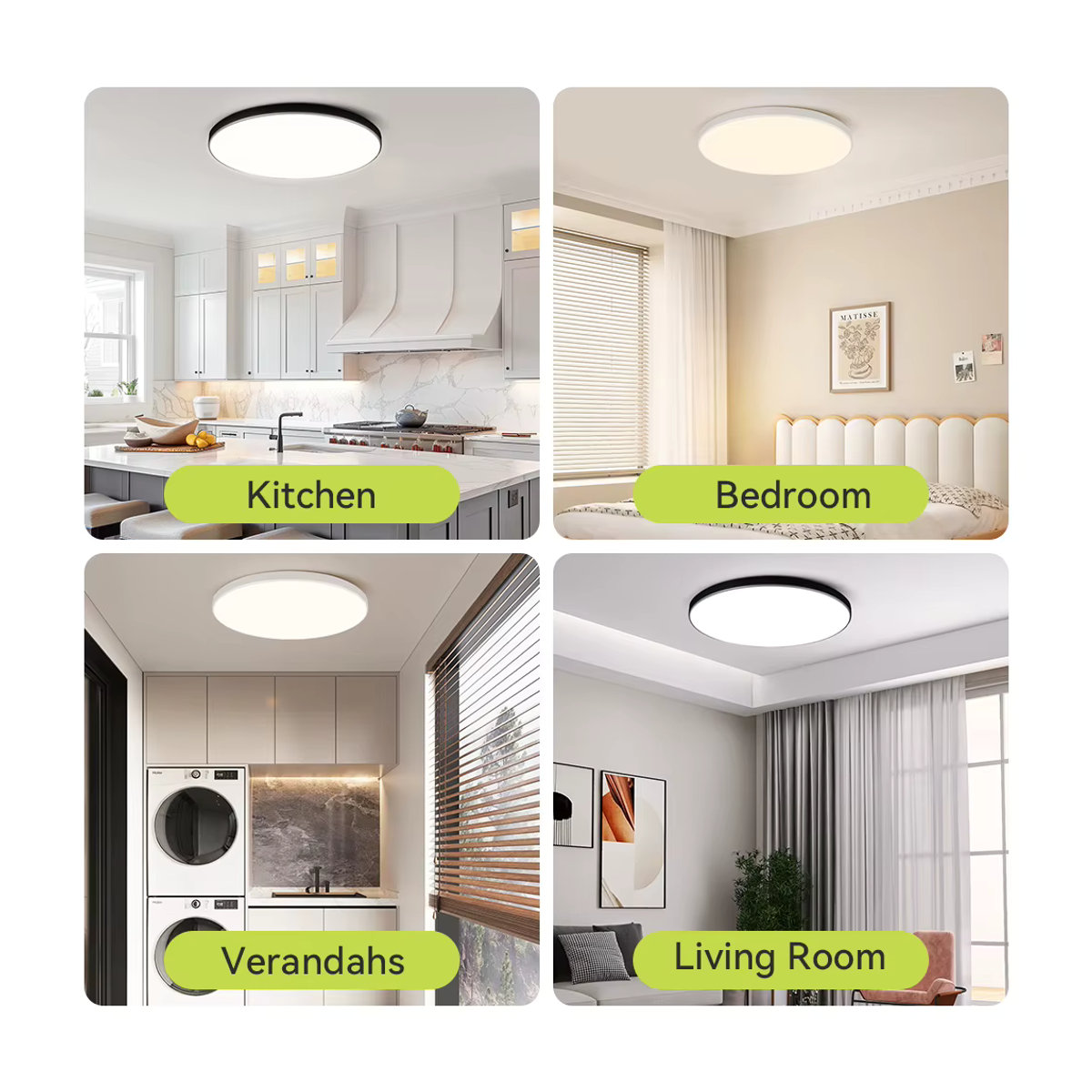 CANMEIJIA Moderne LED-Deckenleuchte Schwarz, 50 W, Dimmbar mit Fernbedienung - Bild 6