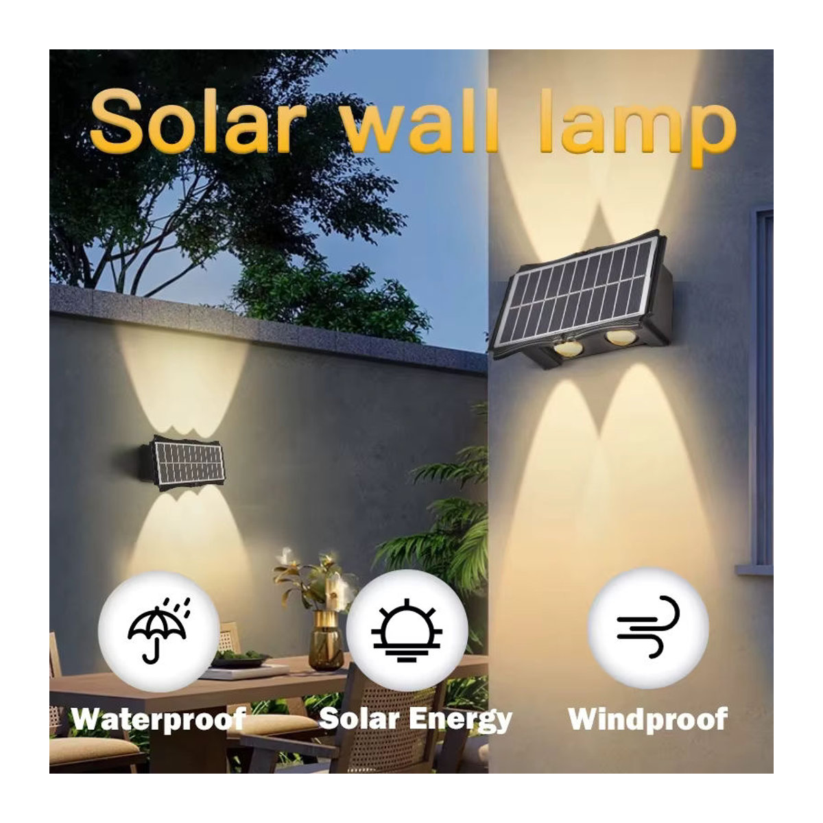 CANMEIJIA RGB Solar LED Wandleuchte Modern Outdoor Wasserdicht in Schwarz und Bunt - Bild 2
