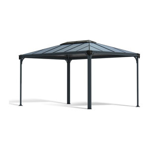 Canopia Martinique Aluminium-Pavillon Modern in Grau mit Polycarbonat-Dach B/T: 3 x 4,3 m