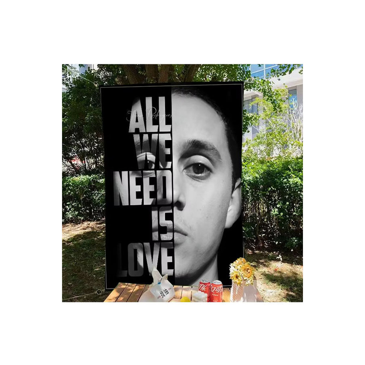 Canserbero Wandbehang mit Sternen Motiv als Textil Wandflagge in Schwarz - Bild 6