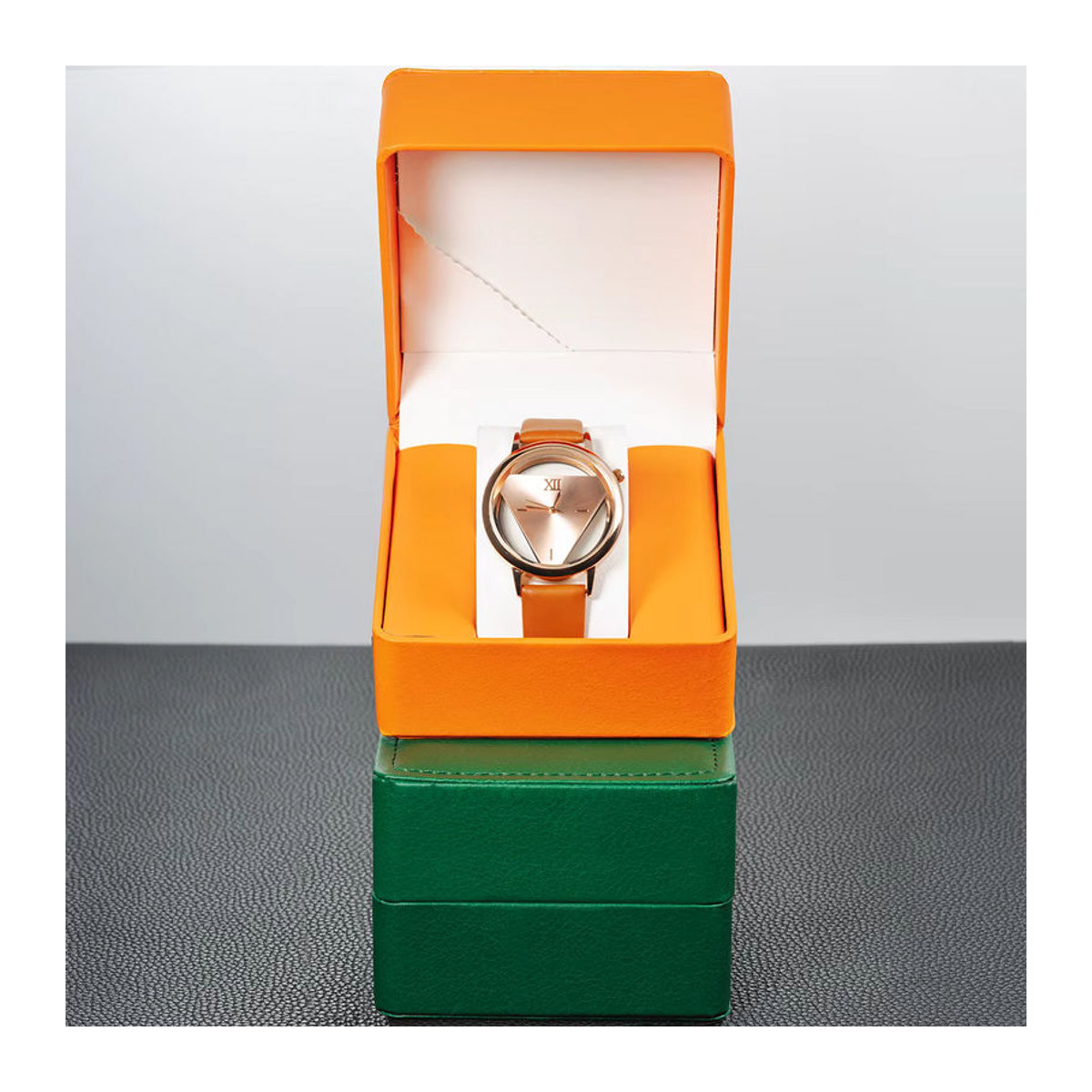 CAOWTAN Uhrenbox aus PU-Leder für eine Armbanduhr, Reise-Organizer und Vitrine für Männer, grün/mehrfarbig - Bild 4