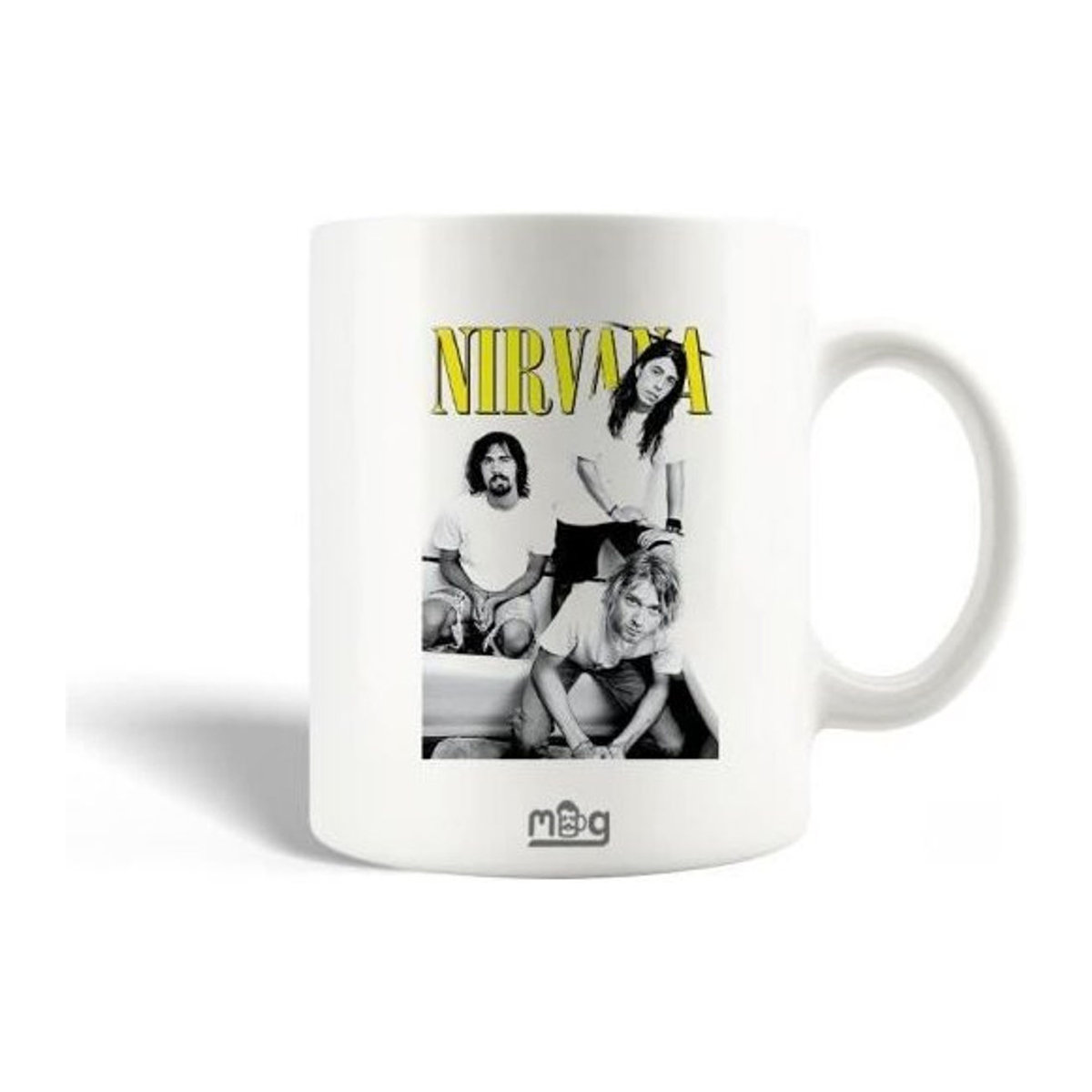 CAPACHEAP Keramiktasse mit Nirvana Pop-Gruppe Motiv in Weiß - Bild 1