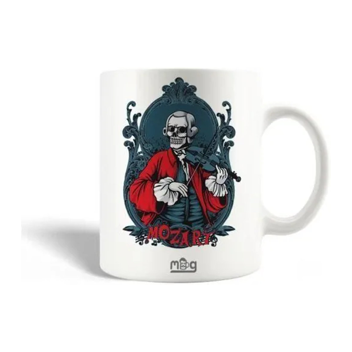 CAPACHEAP Keramiktasse Skull Mozart in Weiß im Vintage-Design - Bild 1