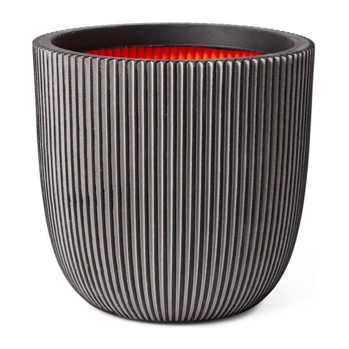 CAPI EUROPE Kugelförmiger Blumentopf GROOVE NL in Anthrazit, Durchmesser: 43 cm, Höhe: 43 cm, Breite: 43 cm - Bild 1