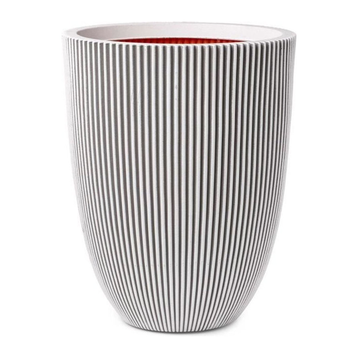 CAPI EUROPE Vase GROOVE in Elfenbein, minimalistische Kunststoff-Vase mit Streifenmuster, B/H: 34 x 46 cm - Bild 1