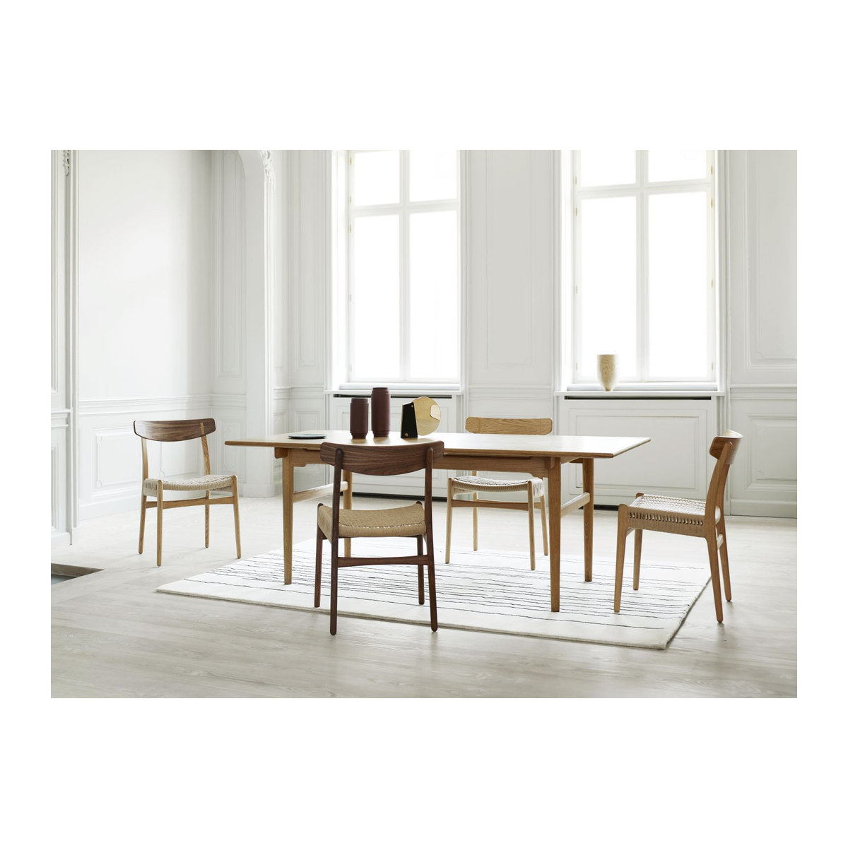 Carl Hansen & Søn CH23 Stuhl mit Papierkordelgeflecht in Eiche oder Nussbaum - Bild 2