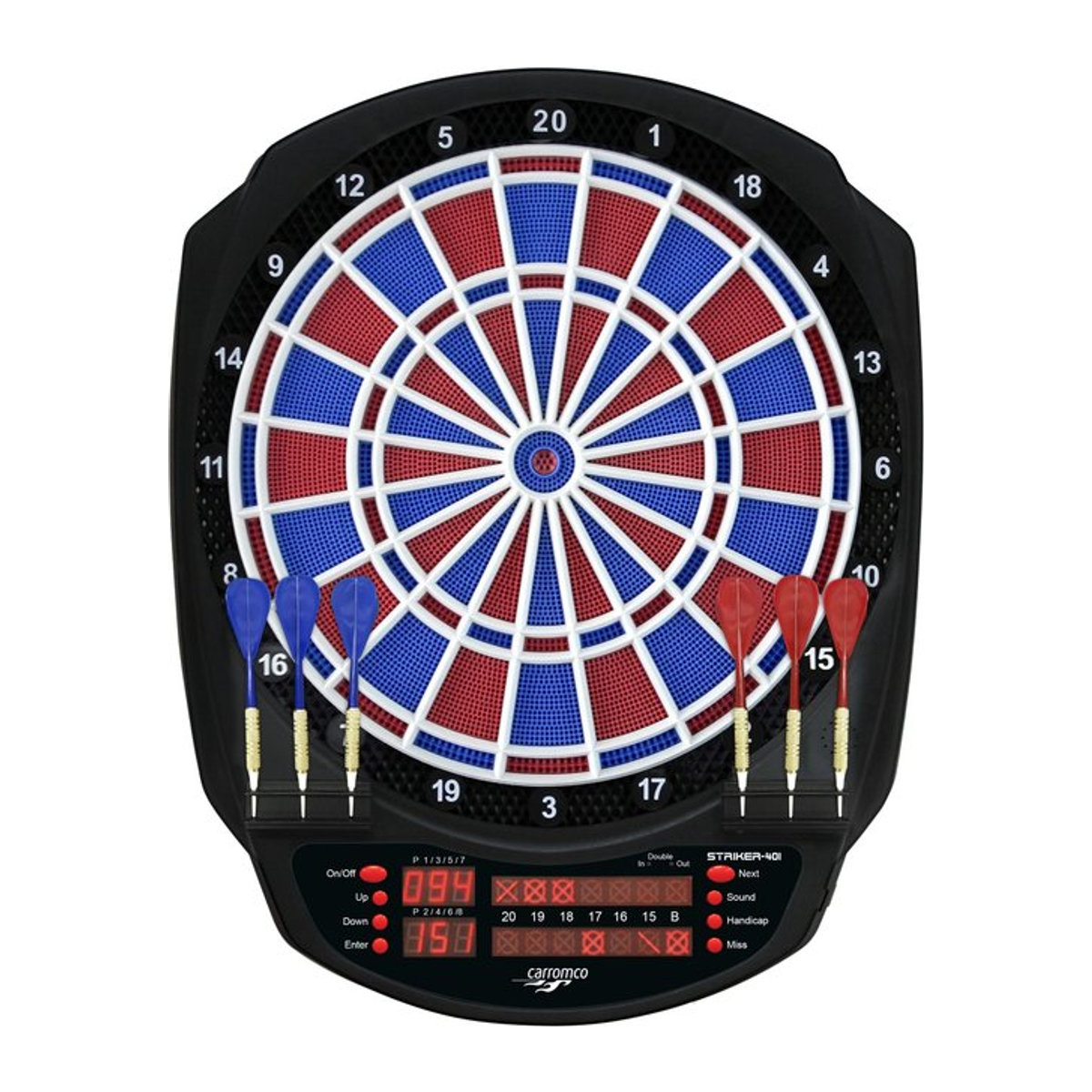 Carromco Elektronik Dartboard Striker-401 in Bunt mit Adapter und 2-Loch Abstand - Bild 1