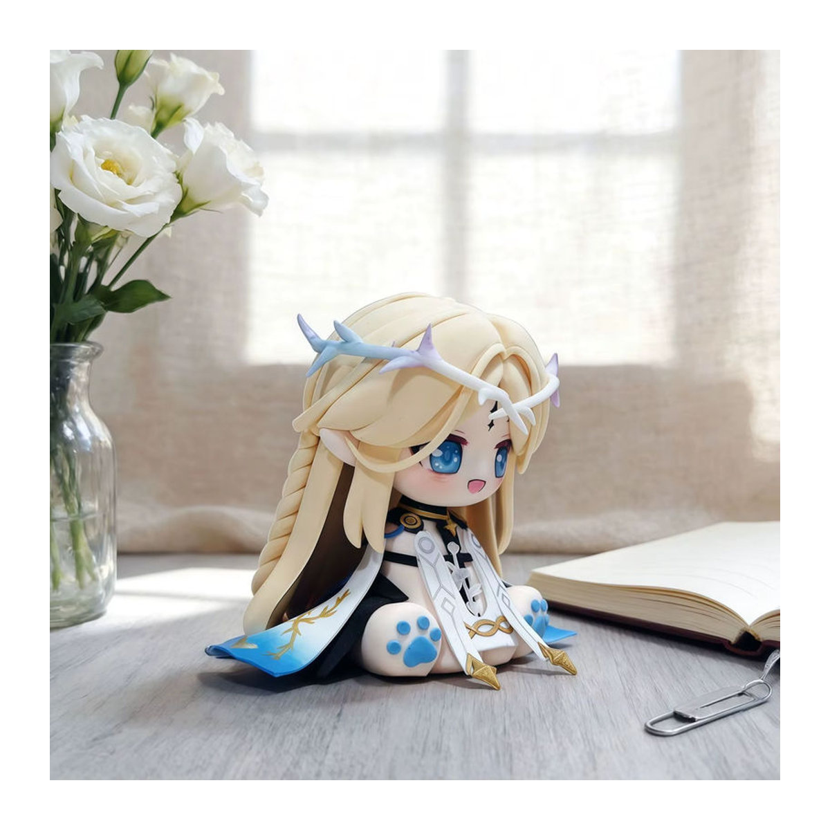 Cartethyia Wuthering Waves Anime PVC-Figur Q-Version in Sitzhaltung, mehrfarbige Schreibtisch-Dekoration - Bild 1