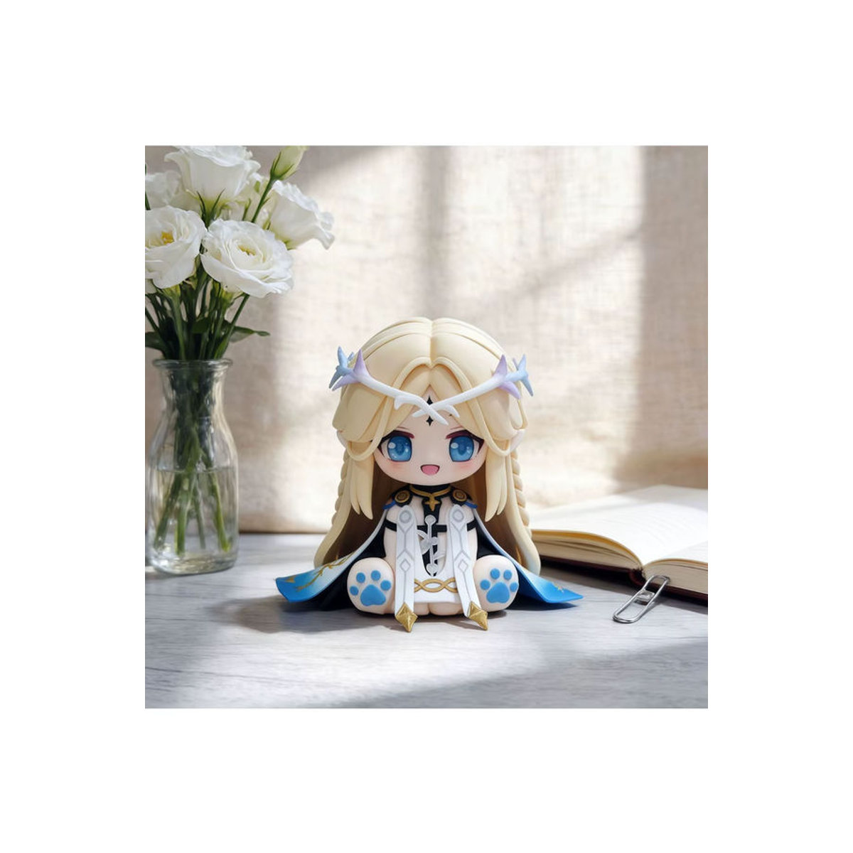 Cartethyia Wuthering Waves Anime PVC-Figur Q-Version in Sitzhaltung, mehrfarbige Schreibtisch-Dekoration - Bild 2