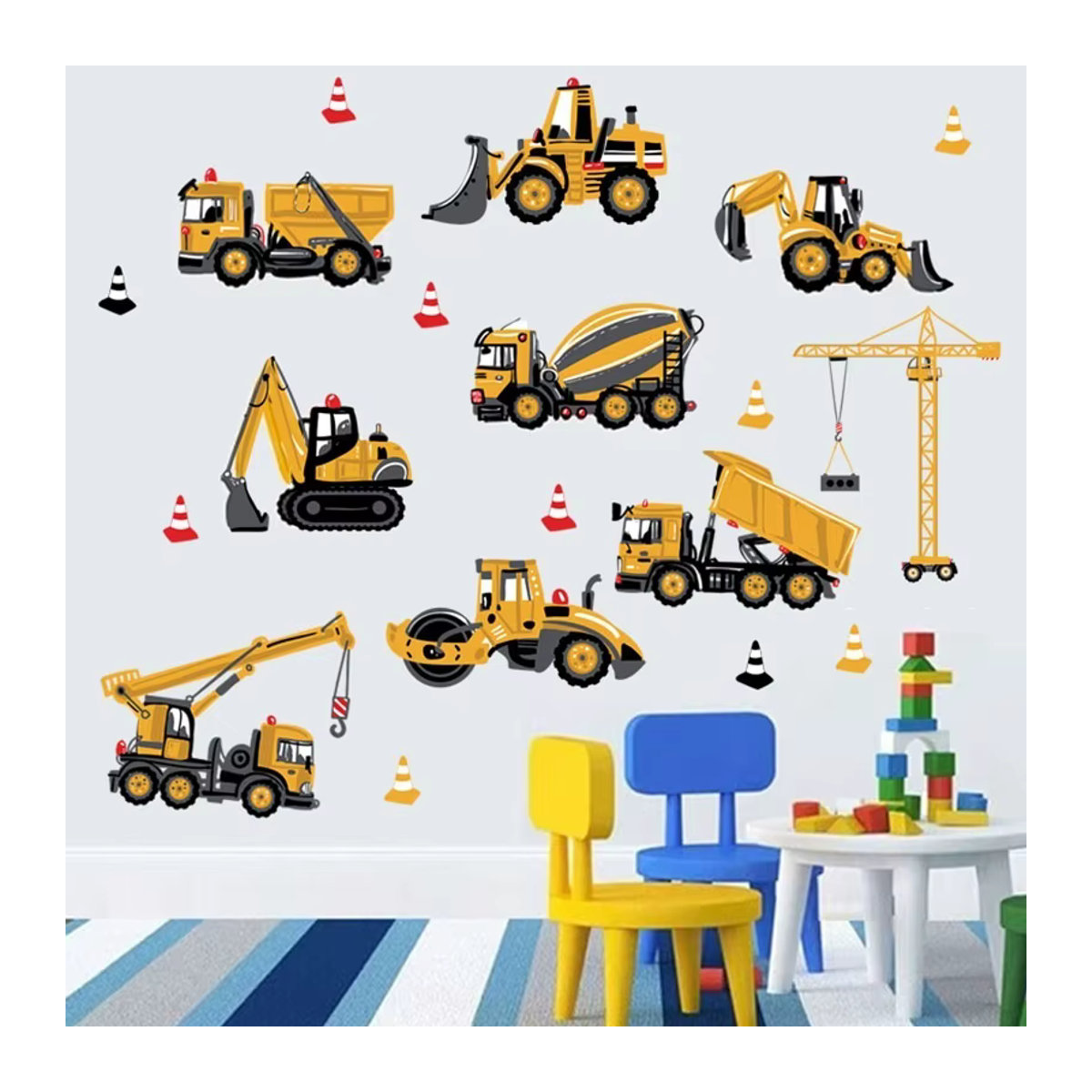 Cartoon Bagger Wandtattoo für das Kinderzimmer von Jungen in Gelb - Bild 4