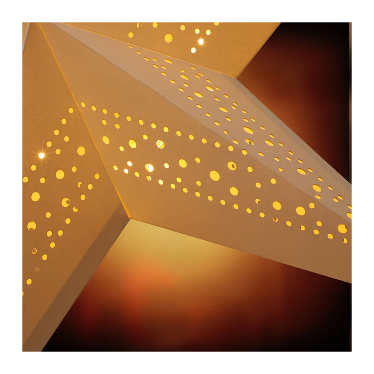 Casaria LED Papierstern in Creme mit Punkten für Weihnachten und Advent, Durchmesser: 60 cm - Bild 2