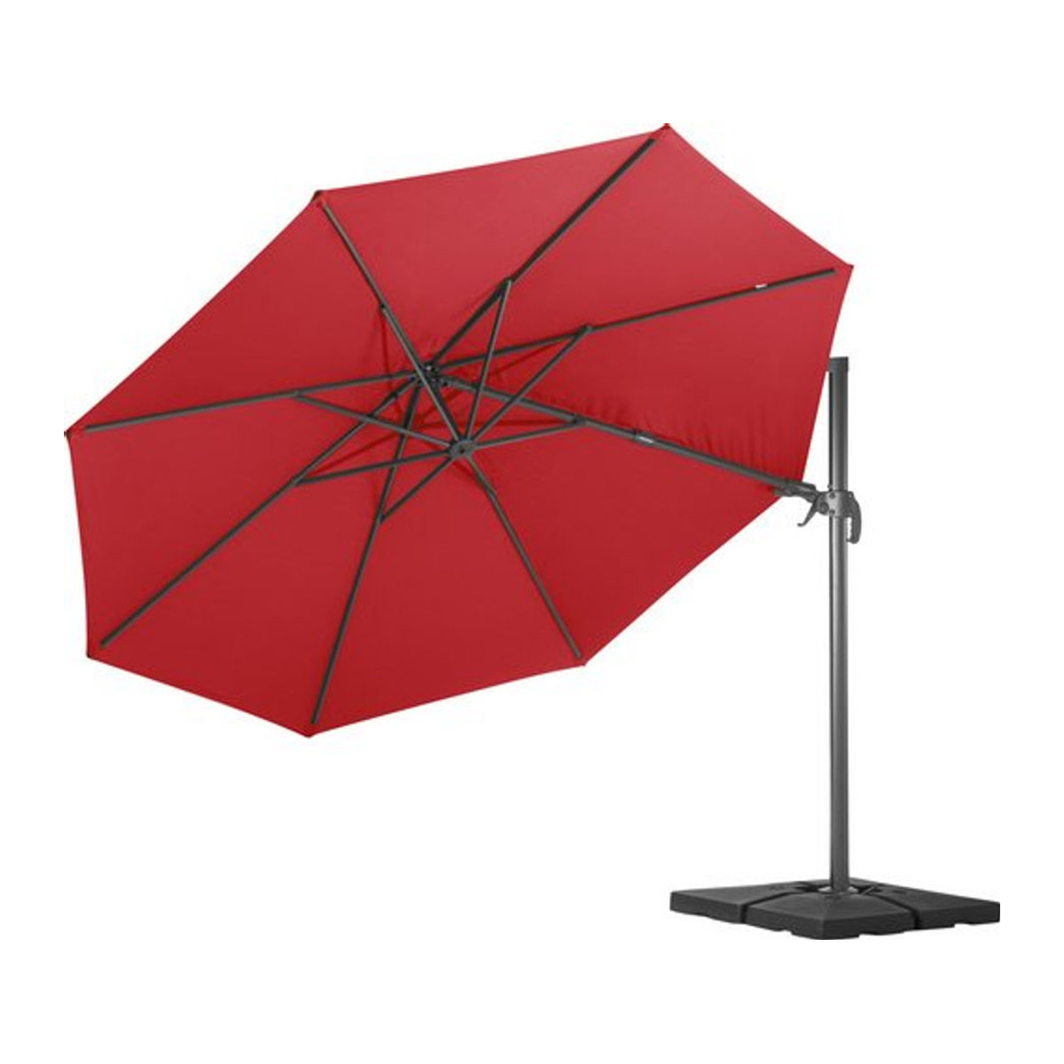 CASAYA Pendelschirm Paros in Rot mit Sonnenschutzfaktor 80+ aus Polyester und Metall, Durchmesser: 350 cm, Höhe: 265 cm - Bild 1