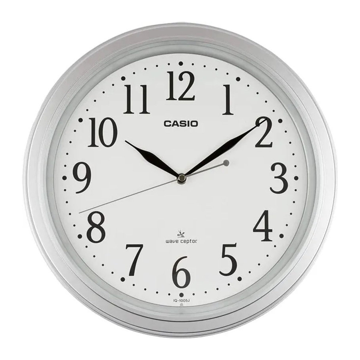 CASIO Wanduhr Analog Funkuhr Silber Grau Weiß IQ-1005J-8JF Durchmesser: 32,4 cm - Bild 1