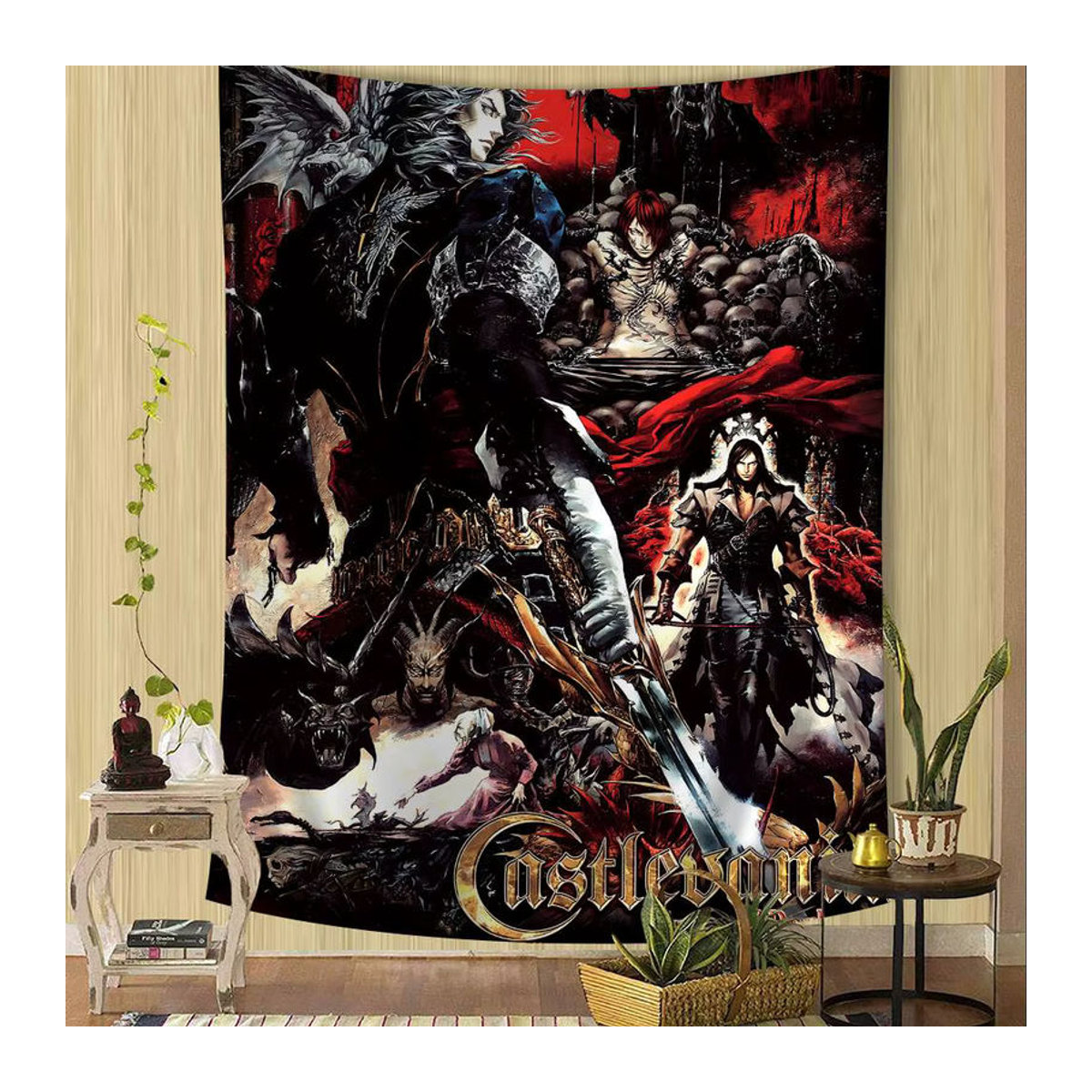 Castlevania Spieldagramm Wandteppich von Potdemiel, mehrfarbiger Textil-Wandteppich im Hochformat für deine Wohnzimmer Dekoration - Bild 5