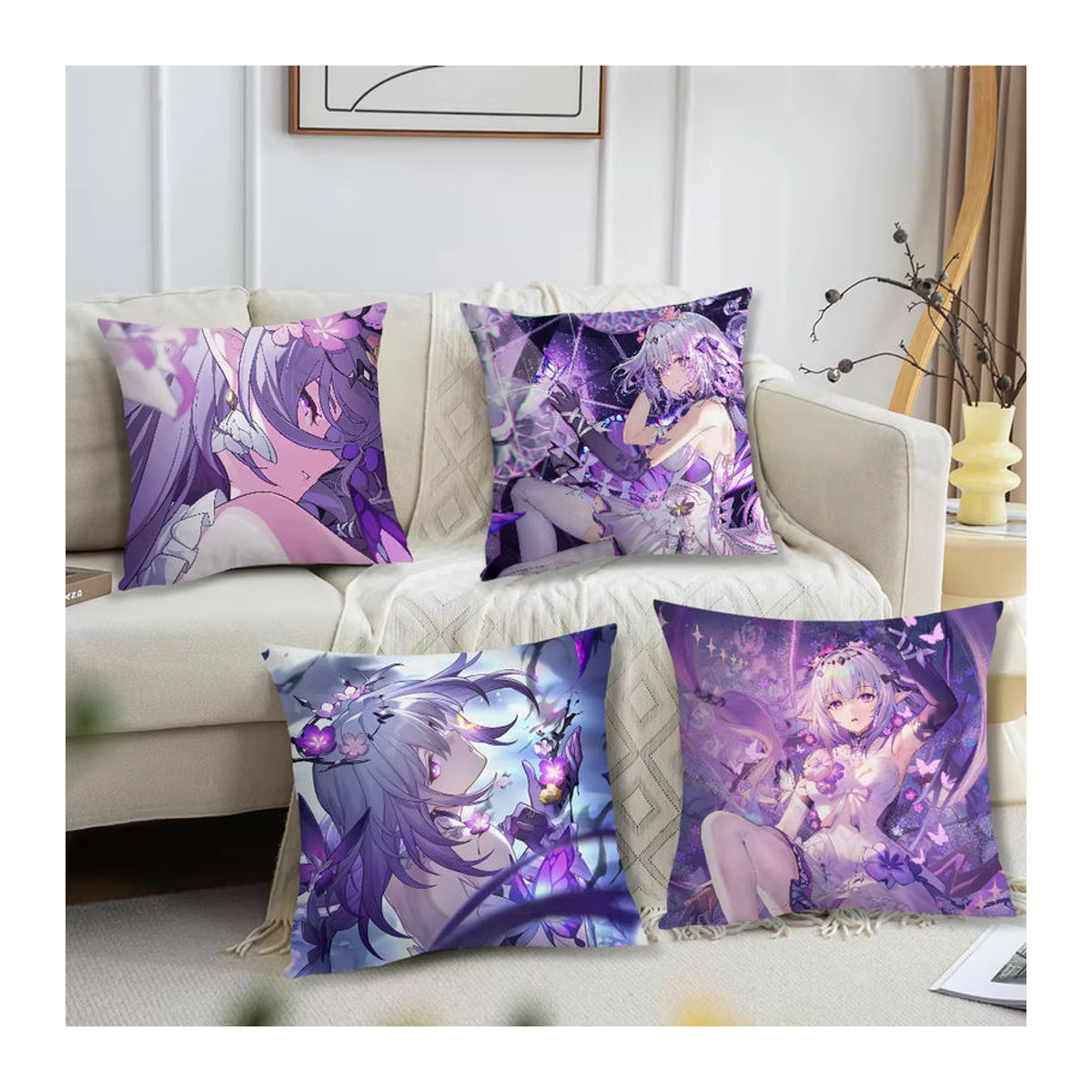 Castorice Honkai Star Rail Kissenbezug in Lila für Sofa und Schlafzimmer - Bild 2