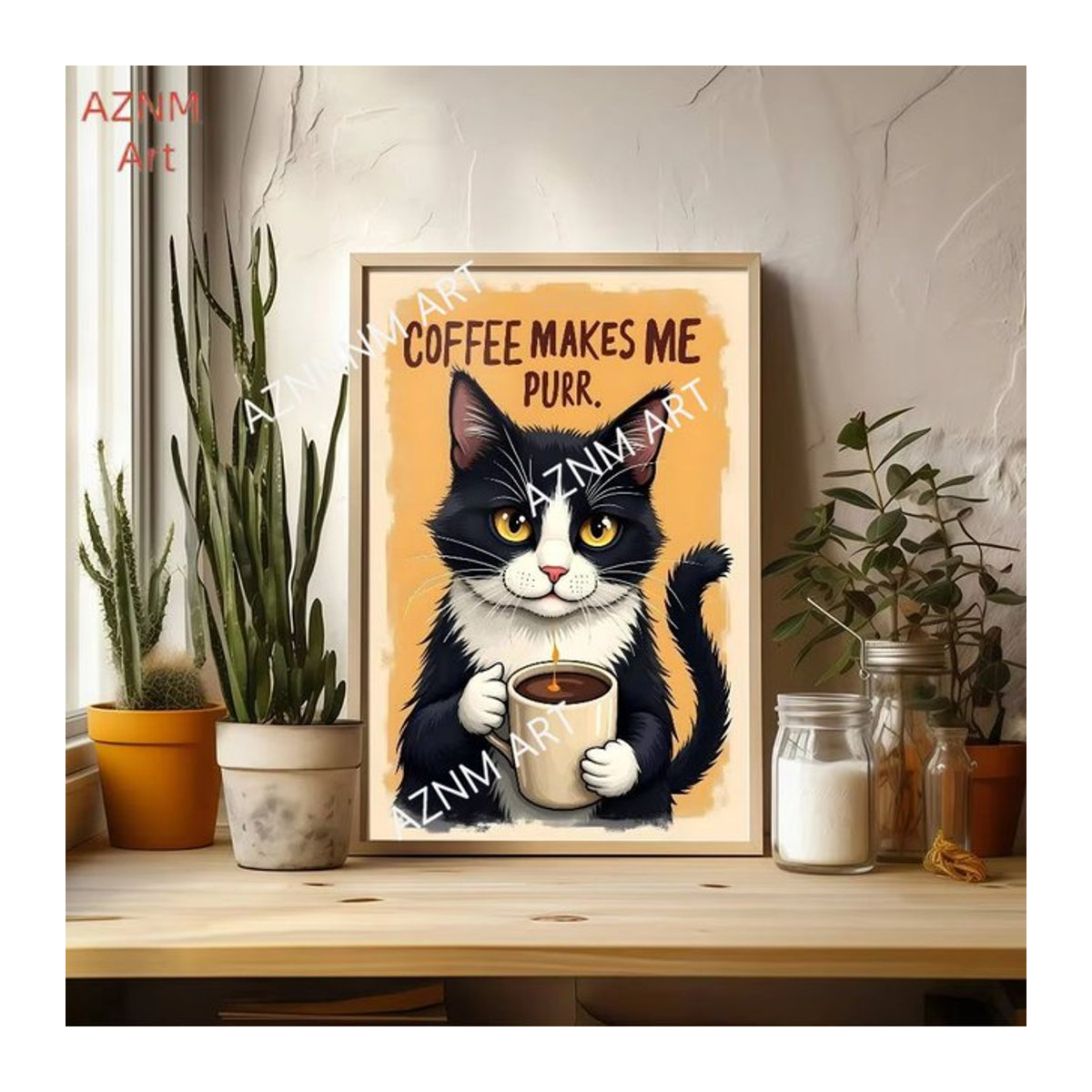 CAT ART Vintage Filmplakat Wandgemälde aus Papier in mehrfarbigem Design für Wandmontage oder Tischaufstellung - Bild 1