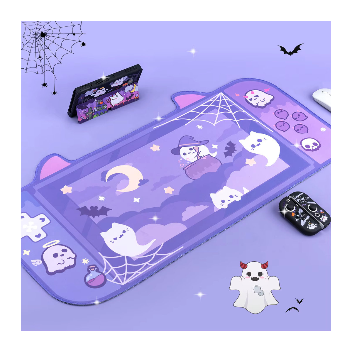 Caysolle Gaming Mousepad mit Kawaii Tier-Design in Lila für Desktop und Laptop - Bild 2