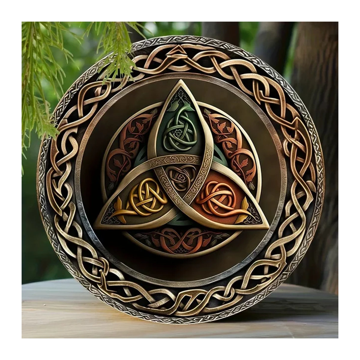 Celtic Crafts Keltische Triskelion Wandkunst aus Metall, mehrfarbig, B/T/H: 20,3 x 20,3 x 20,3 cm - Bild 1