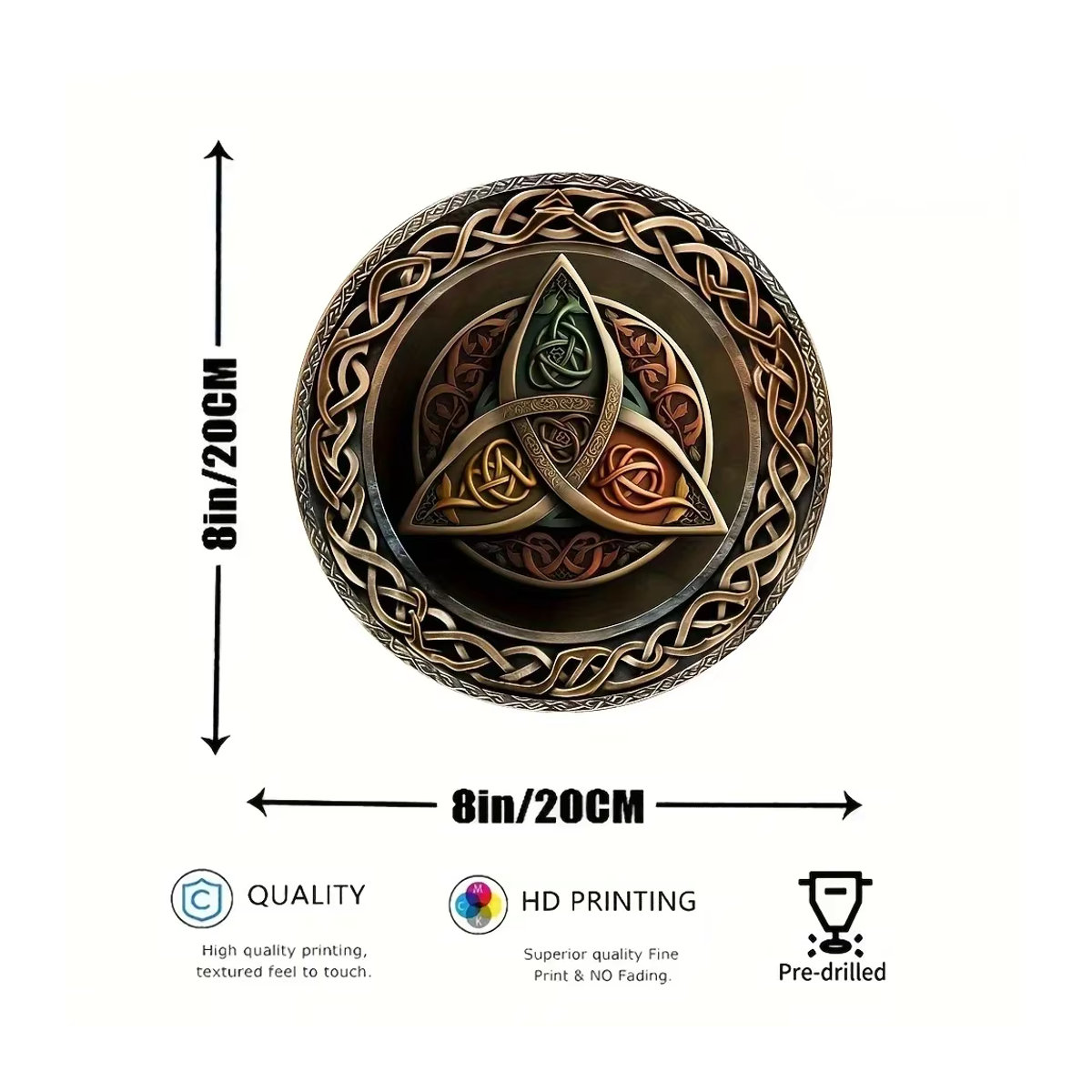 Celtic Crafts Keltische Triskelion Wandkunst aus Metall, mehrfarbig, B/T/H: 20,3 x 20,3 x 20,3 cm - Bild 2