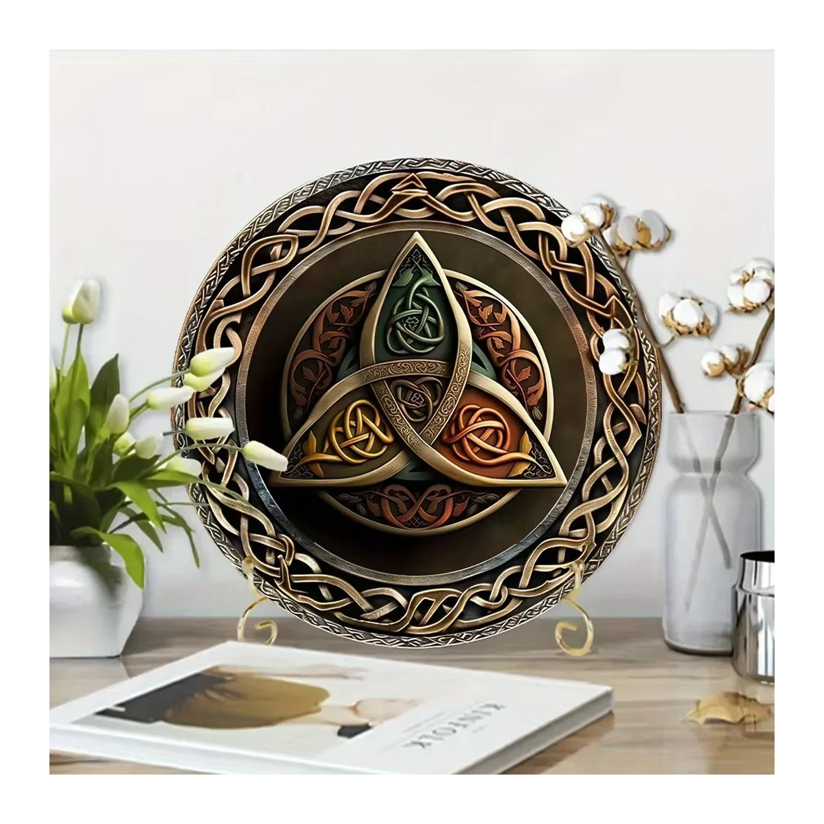 Celtic Crafts Keltische Triskelion Wandkunst aus Metall, mehrfarbig, B/T/H: 20,3 x 20,3 x 20,3 cm - Bild 3