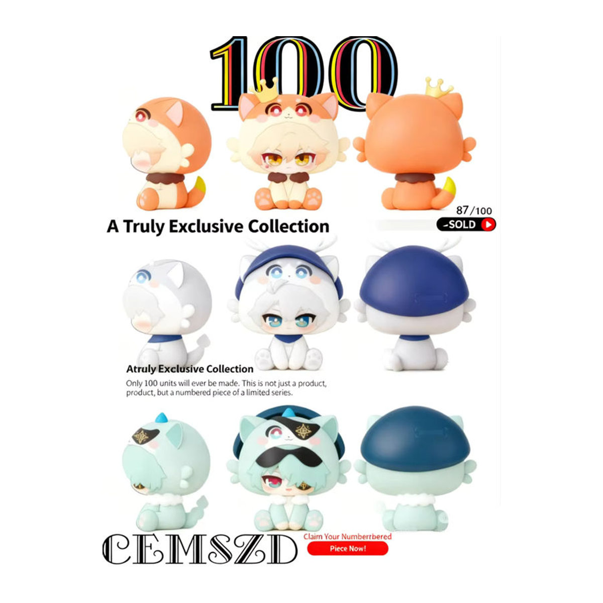 CEMSZD Honkai Star Rail Phainon Anaxa Anime Figur aus PVC, 100er Set, mehrfarbig, Höhe: 7 cm - Bild 4