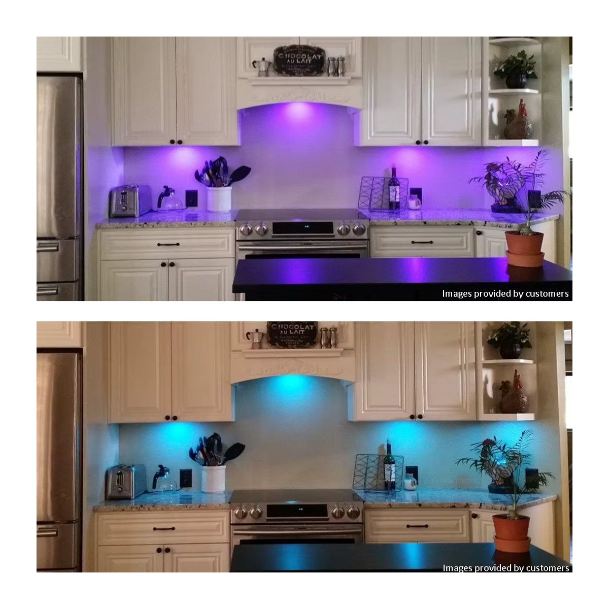 CENFAYA 4er-Pack WiFi runde RGB-LED-Möbelbeleuchtung, dimmbar mit App-Fernbedienung, bunt - Bild 1