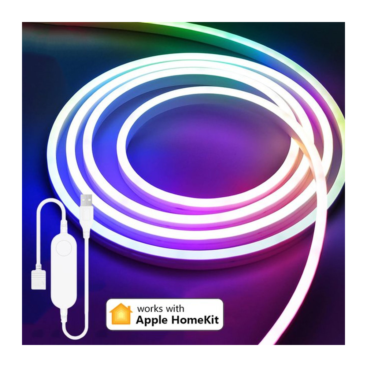 CENFAYA RGB Neon LED Streifen Kit, wasserdicht und dimmbar, Homekit Wifi Steuerung via Siri, Bunt - Bild 1