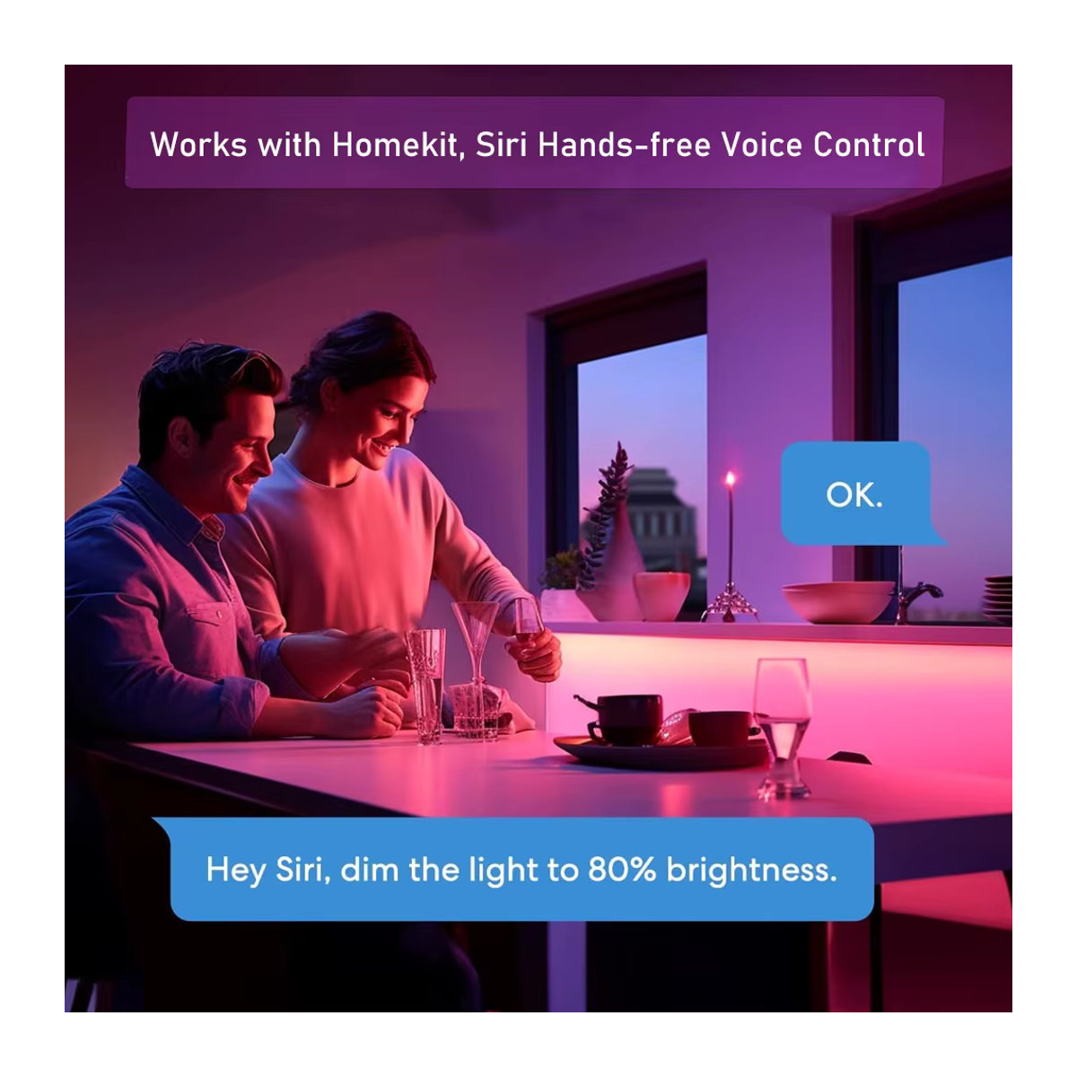 CENFAYA RGB Neon LED Streifen Kit, wasserdicht und dimmbar, Homekit Wifi Steuerung via Siri, Bunt - Bild 2