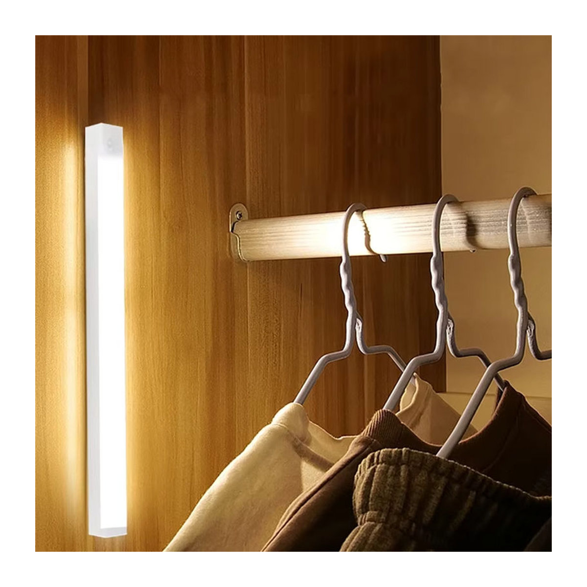 CENSHION LED Schrankleuchte mit Bewegungsmelder in Weiß, USB wiederaufladbare Möbelbeleuchtung für Küche und Kleiderschrank - Bild 2