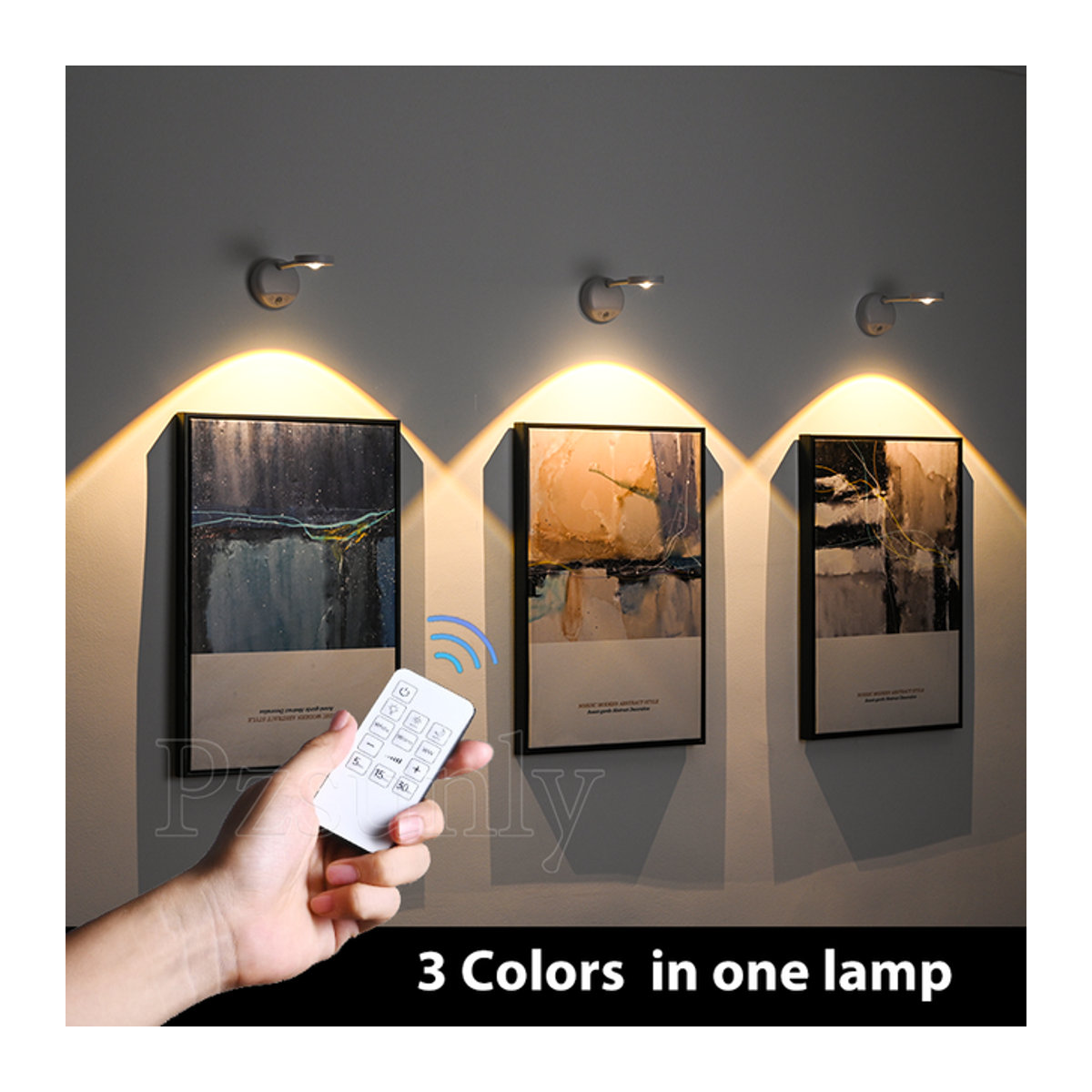 CENSHION LED Strahler Weiß – Kabellose Wandleuchte mit USB-Wiederaufladung, intelligenter Bewegungserkennung und Dimmfunktion für Gemälde und Bilder - Bild 1