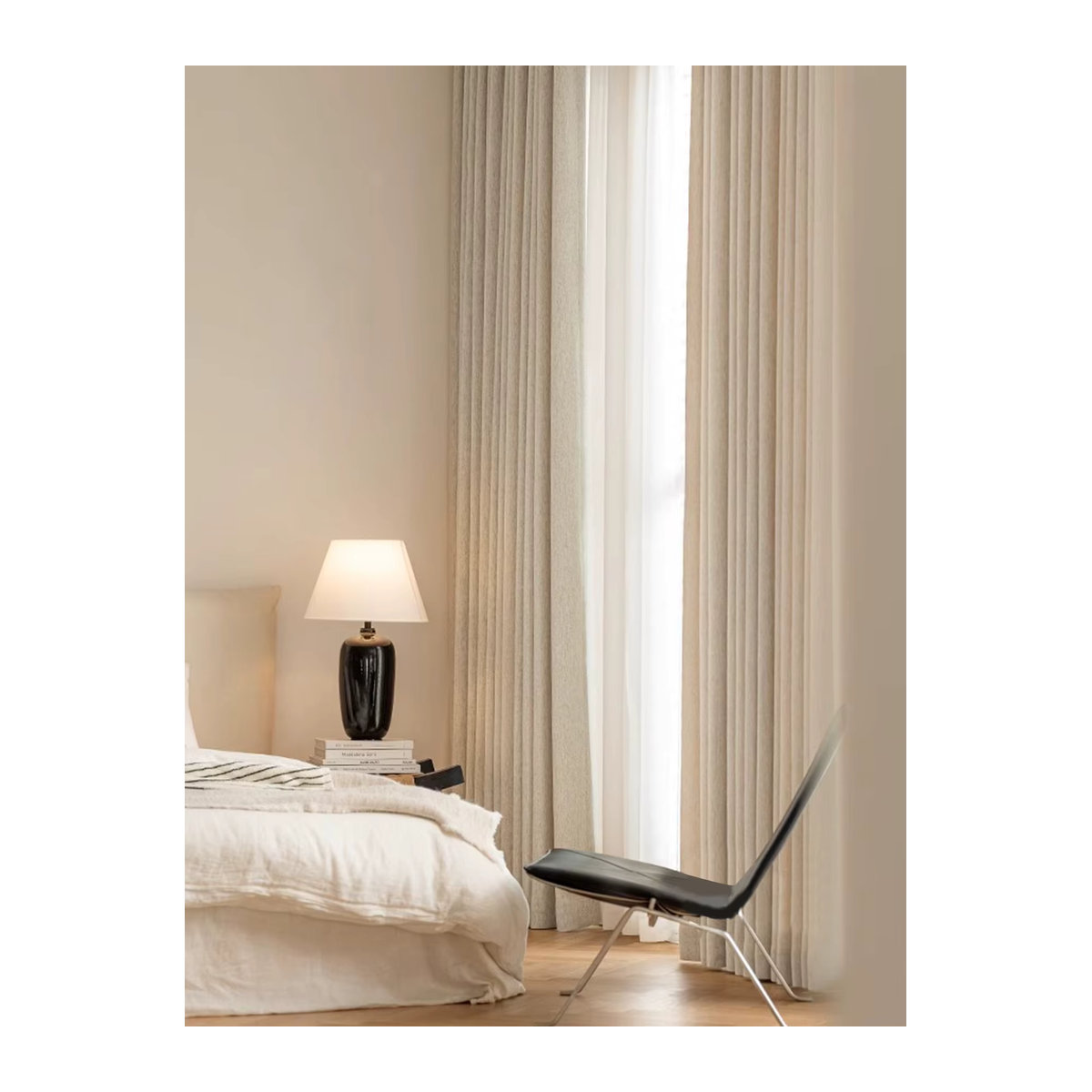 CENTURyMiG Blackout Vorhang aus Chenille in Creme und Beige für Wohnzimmer und Schlafzimmer - Bild 1